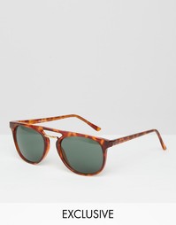 Солнцезащитные очки в круглой черепаховой оправе Reclaimed Vintage
