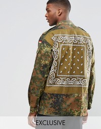 Куртка в стиле милитари с платочным принтом на накладке сзади Reclaime Reclaimed Vintage
