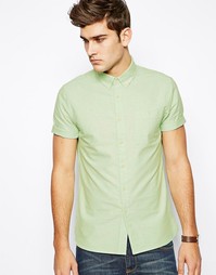 Зеленая оксфордская рубашка с короткими рукавами ASOS - Зеленый