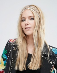 Ободок с пайетками и бисером ASOS - Кремовый