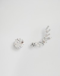 Кафф с кристаллами Swarovski и серьга-гвоздик Krystal - Crystal