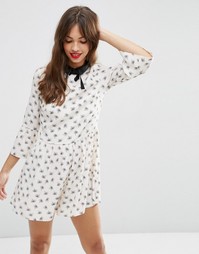 Ромпер с монохромным цветочным принтом и завязкой ASOS - Мульти