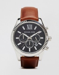 Часы с хронографом и коричневым ремешком Michael Kors Lexington MK8456