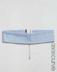 Трикотажное ожерелье-чокер ASOS CURVE - Серый