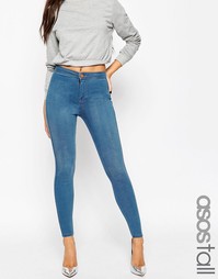 Выбеленные джеггинсы с завышенной талией ASOS TALL Rivington - Синий