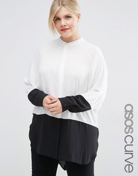 Oversize-блузка колор блок ASOS CURVE