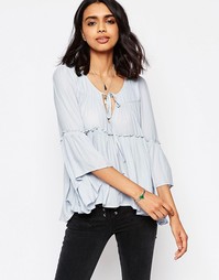 Блузка с завязками Free People Few Of My Fav's - Blue bell (синий)
