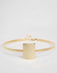 Ожерелье-чокер ограниченной серии с прямоугольником - Золотой Asos