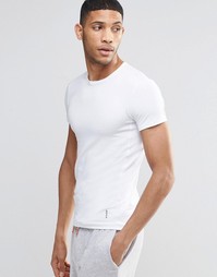 Белая облегающая футболка в рубчик Hugo Boss - Белый