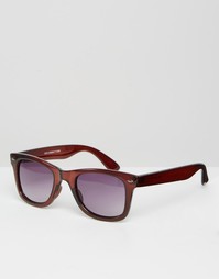 Квадратные солнцезащитные очки в коричневой оправе ASOS - Коричневый