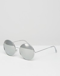Солнцезащитные очки с круглыми зеркальными линзами ASOS - Серебряный