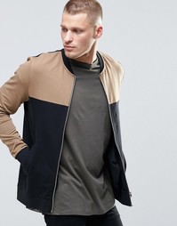 Облегающая трикотажная куртка-пилот со вставками ASOS