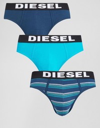 3 пары эластичных хлопковых трусов Diesel - Синий