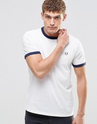 Белая футболка Fred Perry Ringer - Снежно-белый