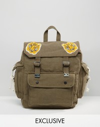 Рюкзак с нашивками в виде тигров Reclaimed Vintage - Зеленый