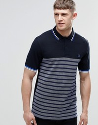 Футболка-поло слим с полосками Fred Perry - Кобальтовый