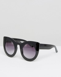 Массивные солнцезащитные очки кошачий глаз 7X - Черный