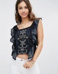 Топ Free People Shake Baby Shake - Черный комбо