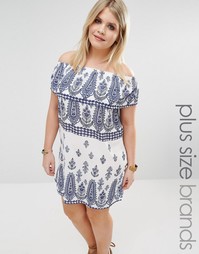 Платье с принтом Missguided Plus - Белый