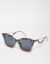 Солнцезащитные очки кошачий глаз с фигурными дужками ASOS - Серый
