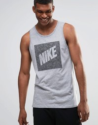 Серая майка с галочкой и пальмовым принтом Nike 779780-063 - Серый