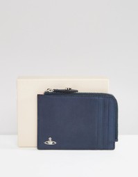 Кожаный бумажник на молнии Vivienne Westwood - Синий