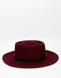 Бордовая широкополая шляпа ASOS - Burgundy