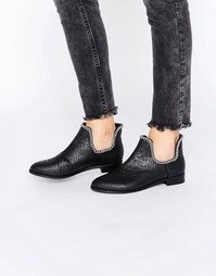Ботильоны с цепочкой ASOS AJAY - Черный крокодил
