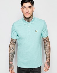 Мятная меланжевая футболка‑поло с логотипом‑орлом Lyle &amp; Scott