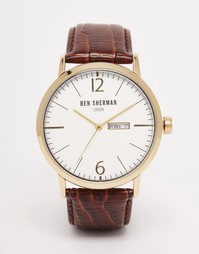 Часы с коричневым кожаным ремешком Ben Sherman Portobello - Коричневый