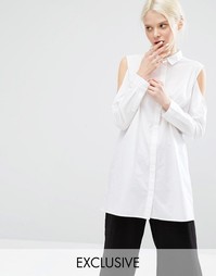 Эксклюзивная рубашка с открытыми плечами Monki - Белый