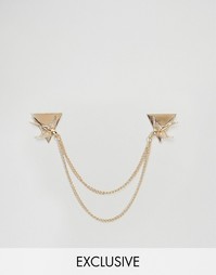 Золотая цепочка для воротника с декором-ласточкой Reclaimed Vintage