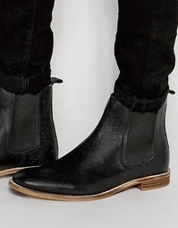 Черные кожаные ботинки челси ASOS - Черный