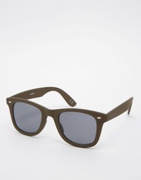 Квадратные солнцезащитные очки цвета хаки ASOS - Хаки