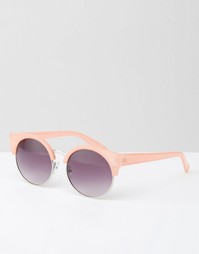 Розовые солнцезащитные очки в кошачьей оправе половинками Jeepers Peep