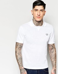 Белая футболка‑поло классического кроя со вставкой в рубчик Fred Perry