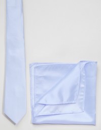Галстук и платок для пиджака нежно-голубого цвета ASOS Wedding - Синий