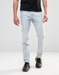 Выбеленные узкие джинсы с потертостями Cheap Monday - Облако