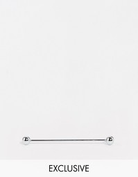 Серебристая планка для воротника с шарами на концах Reclaimed Vintage