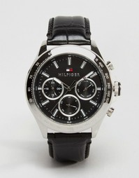 Черные часы с кожаным ремешком Tommy Hilfiger Hudson 1791224 - Черный