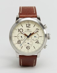 Кожаные часы с хронографом Tommy Hilfiger Jake 1791230 - Коричневый