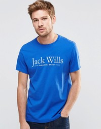 Синяя футболка с принтом Jack Wills - Королевский синий