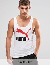 Длинная винтажная майка Puma эксклюзивно для ASOS - Белый