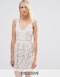 Платье для выпускного с вышивкой Needle &amp; Thread - Rose beige