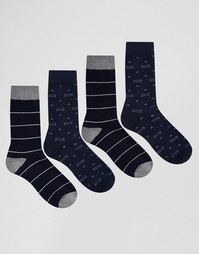 Комплект из 4 пар носков Jack &amp; Jones - Синий