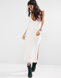 Вязаная туника в рубчик Free People Emmy - Слоновая кость 1103