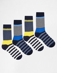 Комплект из 4 пар полосатых носков Jack &amp; Jones - Мульти