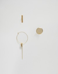 Серьги-гвоздики ограниченной серии с разным дизайном - Золотой Asos