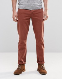 Красно-бурые эластичные узкие джинсы ASOS - Коричневый