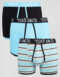 3 синих боксеров‑брифов Ecko - Синий